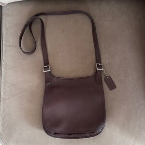 Coach Dark Brown Leather Crossbody Hobo Bag